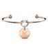 Fancy Alphabet Letter Initial Bangle in Rose Gold -A